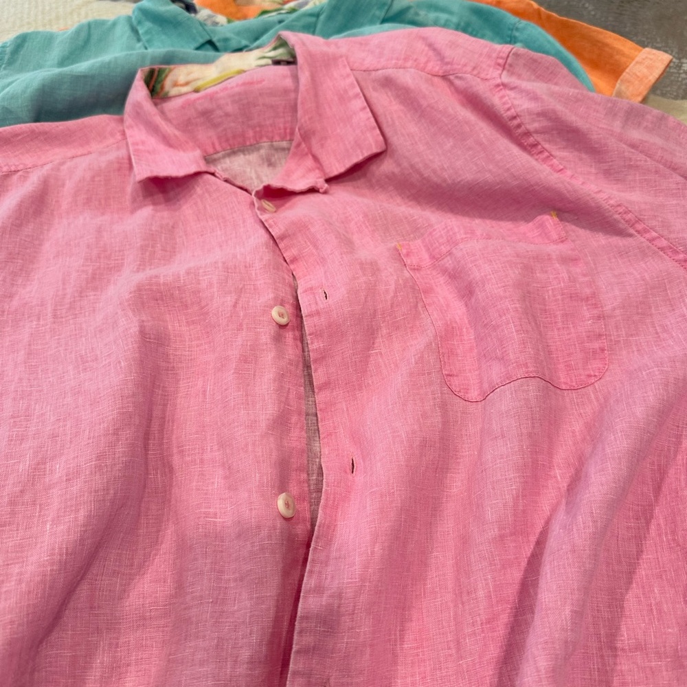 Tommy Bahama Pink Linen Casual Shirt or bundle of 3 for 60